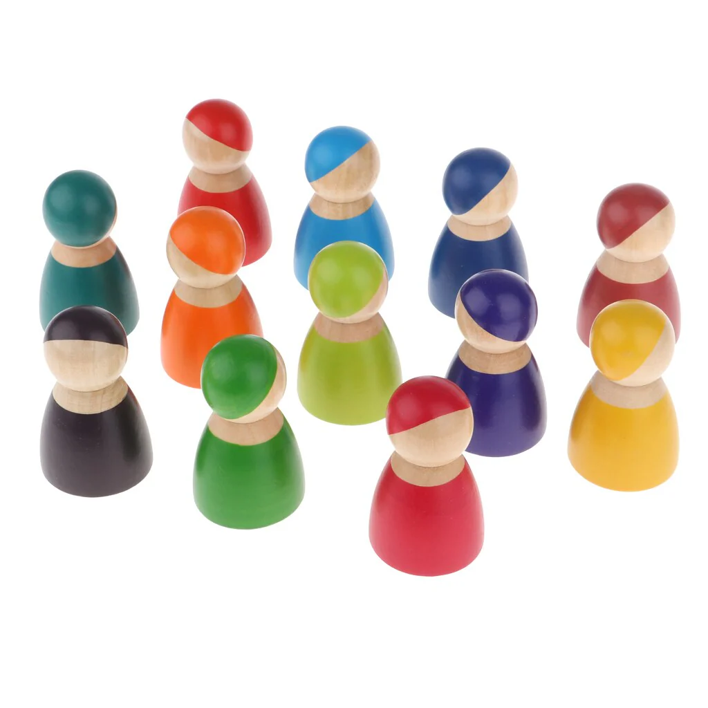 Doll Peg People Multi Coloured - tumbierware