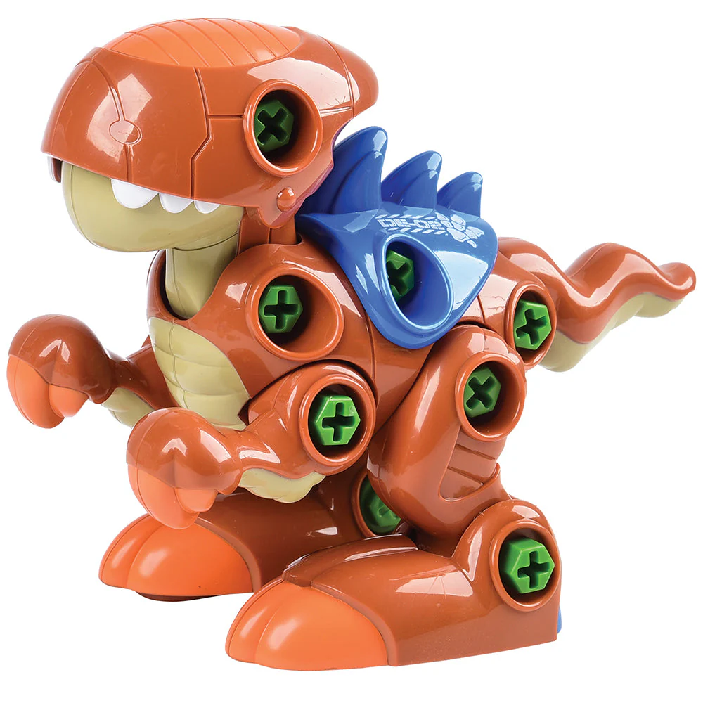 Create-A-Dino Construction Play Set | Build & Roll T-Rex and Stegosaurus with Tools - tumbierware
