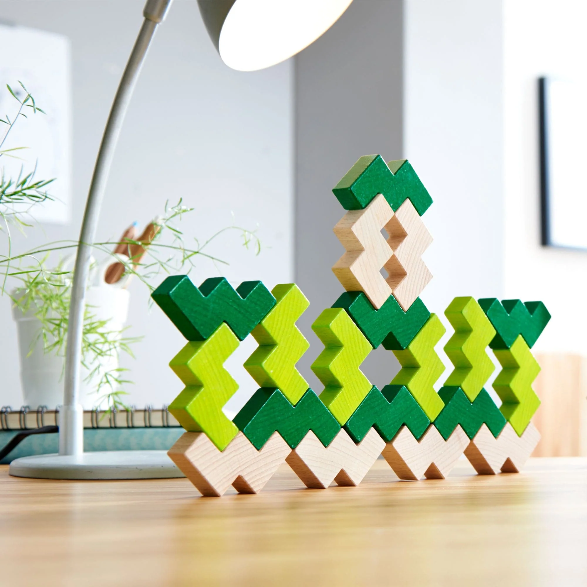 3D Viridis Wooden Stacking Game - tumbierware