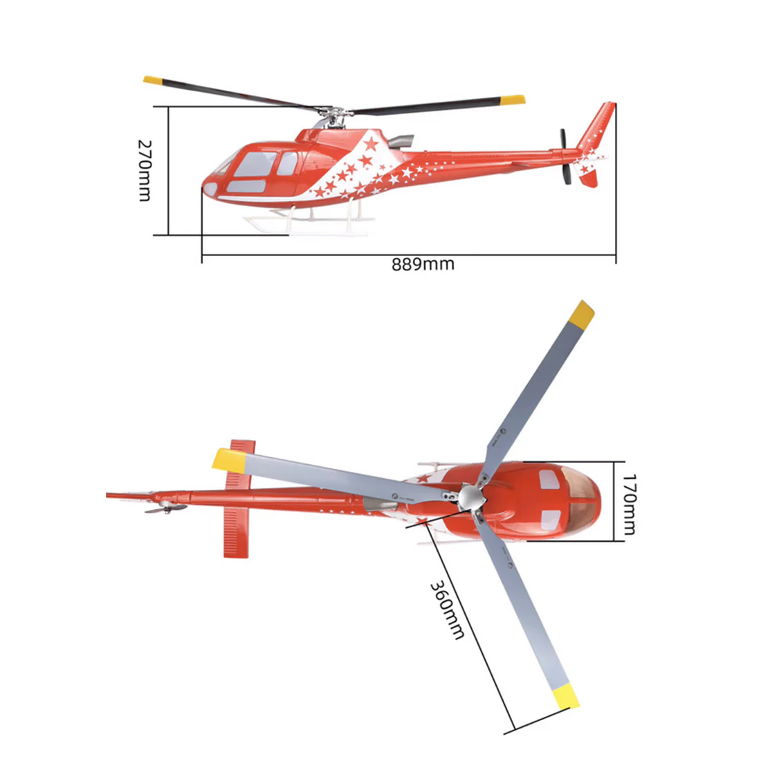 FLYWING Squirrel-AS350 470-Class RC Helicopter Model 2.4G RC 6CH Electric Airplane Model - tumbierware
