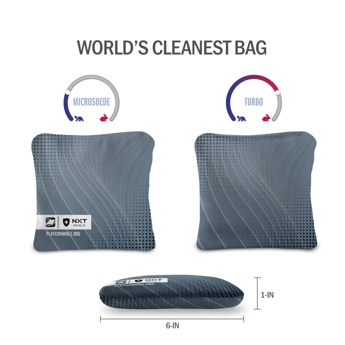 Gray NXT Shield Cornhole Bags - tumbierware