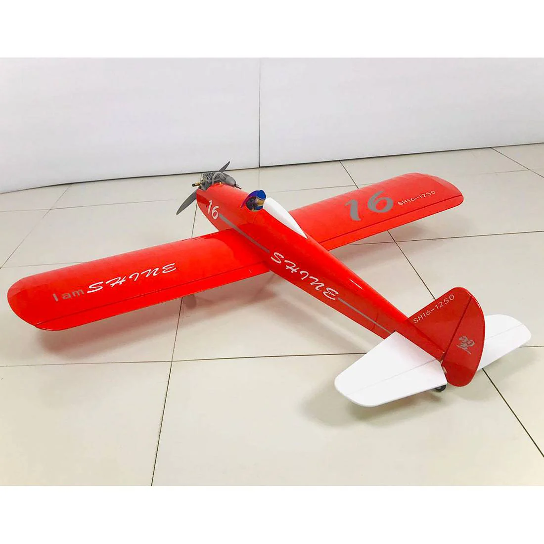 1250mm Wingspan Sport Plane Balsa Wooden Aircraft Airplane Model ARF - Red - tumbierware