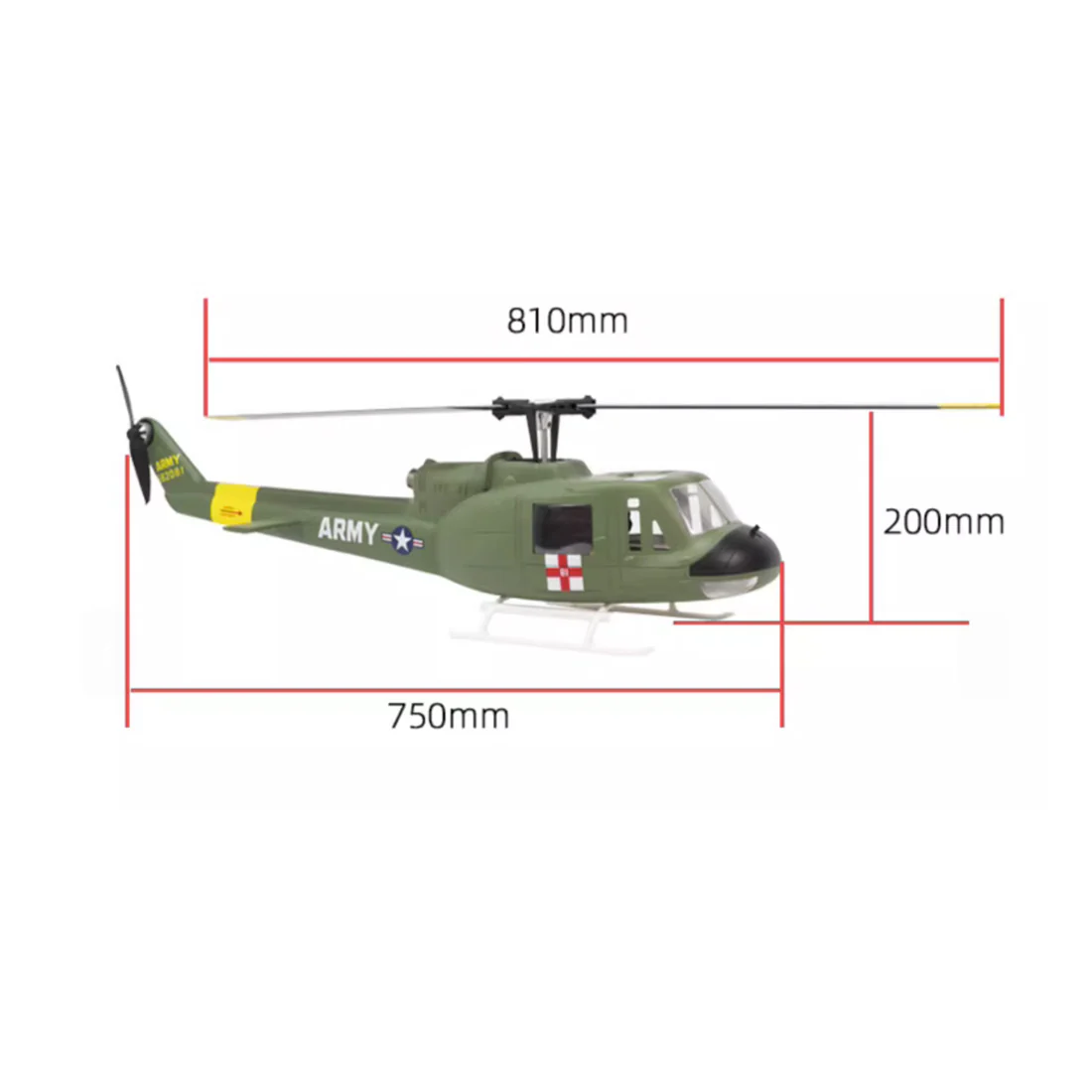 FLYWING UH1-V3 Huey 470-Class RC Helicopter Model 2.4G RC 6CH Electric Airplane - tumbierware