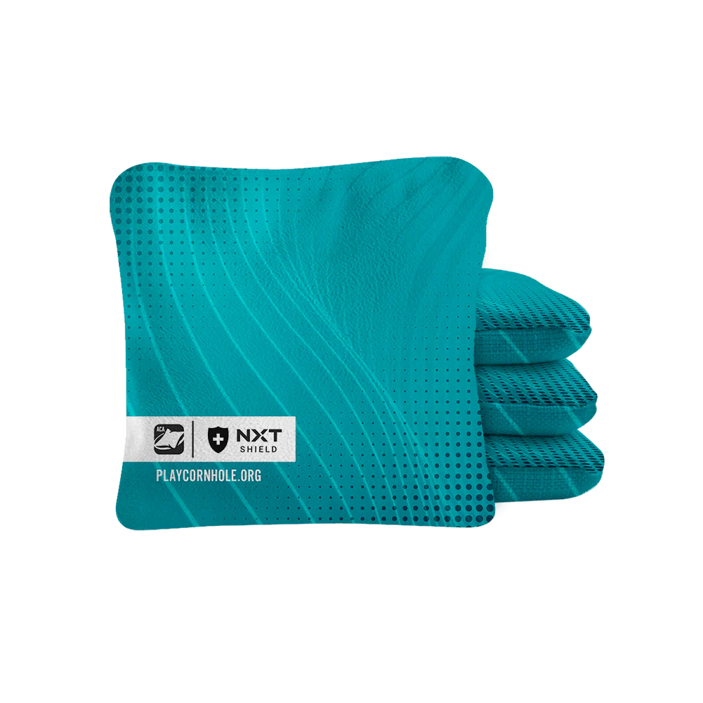 Teal NXT Shield Cornhole Bags - tumbierware
