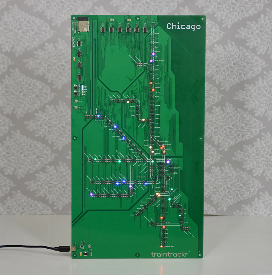 TrainTrackr Chicago LED Digital Map - tumbierware