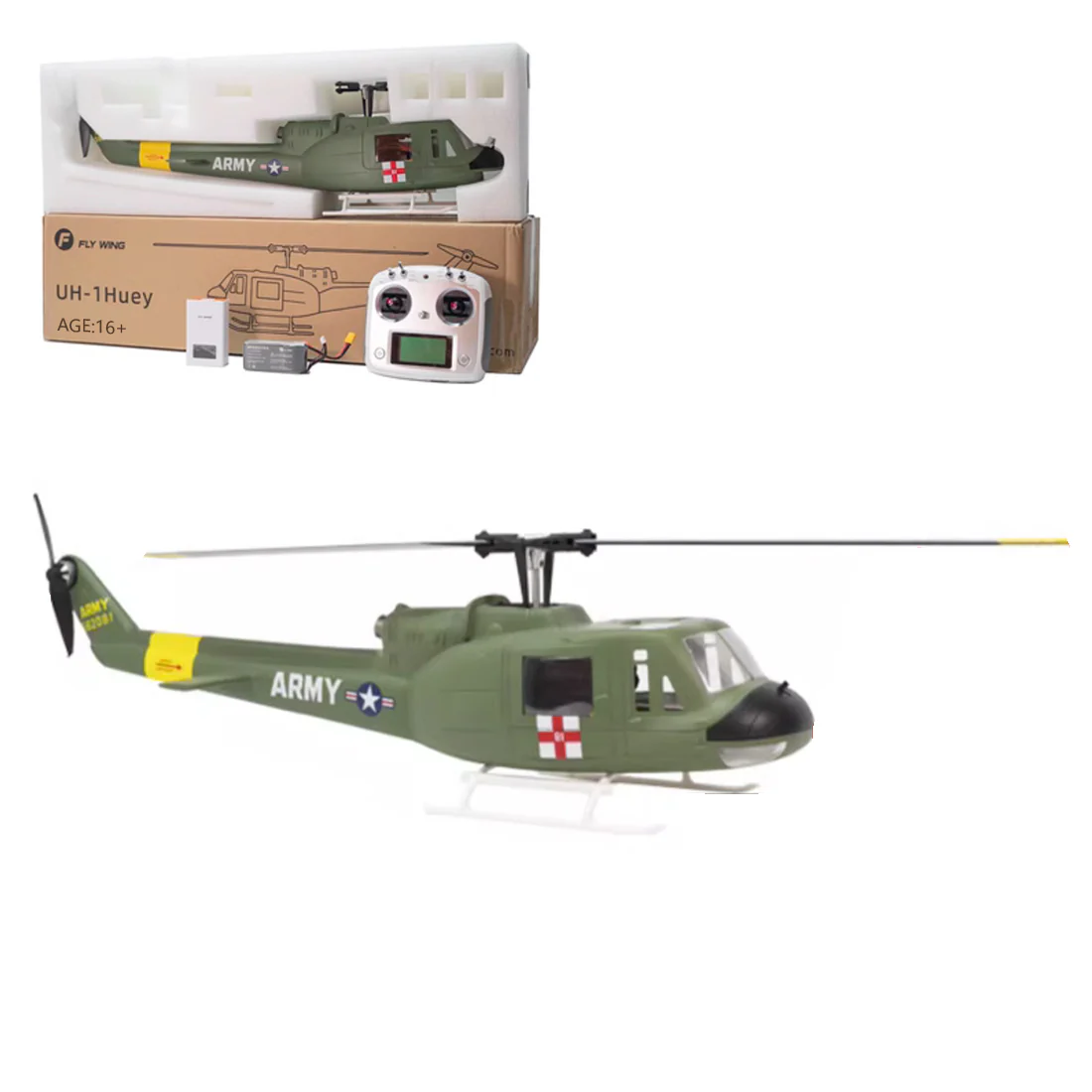FLYWING UH1-V3 Huey 470-Class RC Helicopter Model 2.4G RC 6CH Electric Airplane - tumbierware
