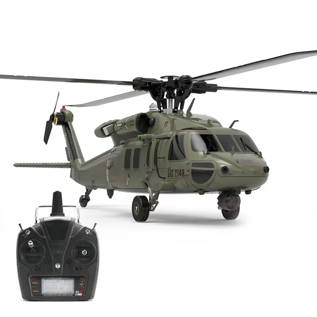 YUXIANG YXZNRC F09 RC Military Helicopter 1/47 2.4G 6CH Brushless RTF for Adults - tumbierware