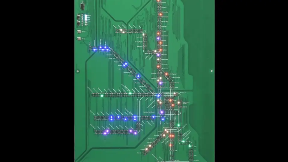 TrainTrackr Chicago LED Digital Map - tumbierware
