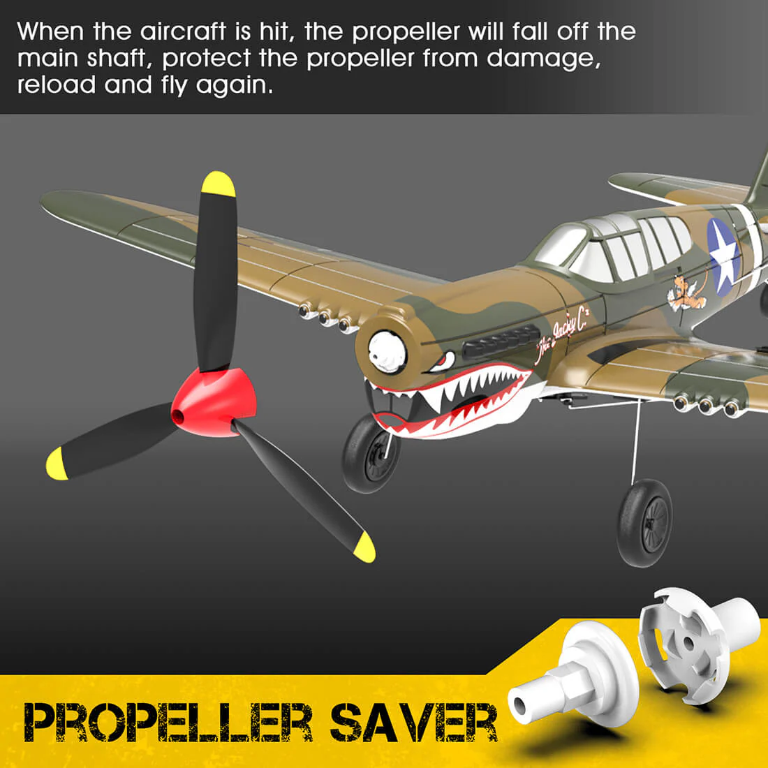 VOLANTEXRC P-40 2.4Ghz 4CH RC Airplane EPP Foam Fighter for Beginners (RTF Version) - tumbierware