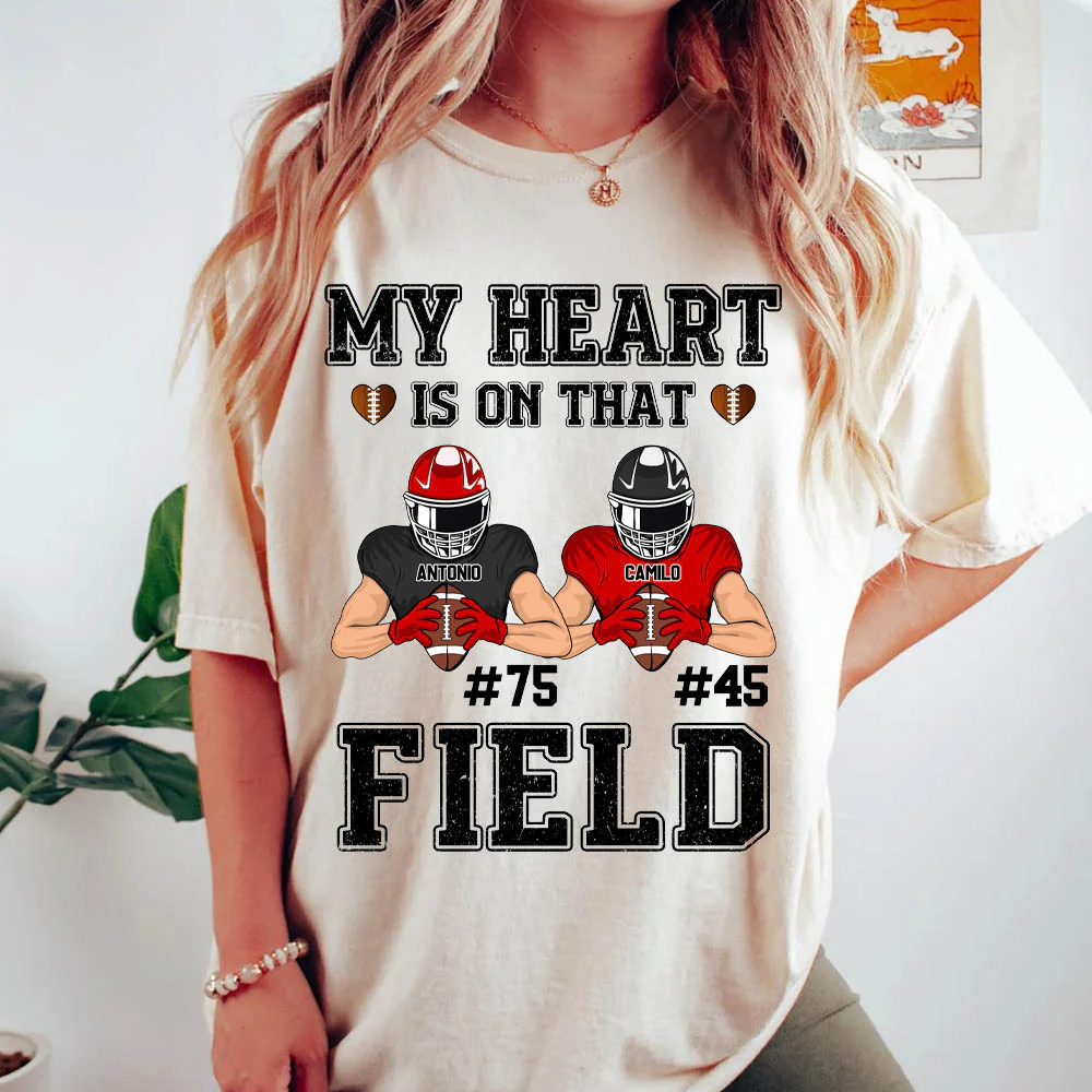 My Heart Is On That Field Custom Football Game Days Shirt Gift For Family Member For Mom - necksoother