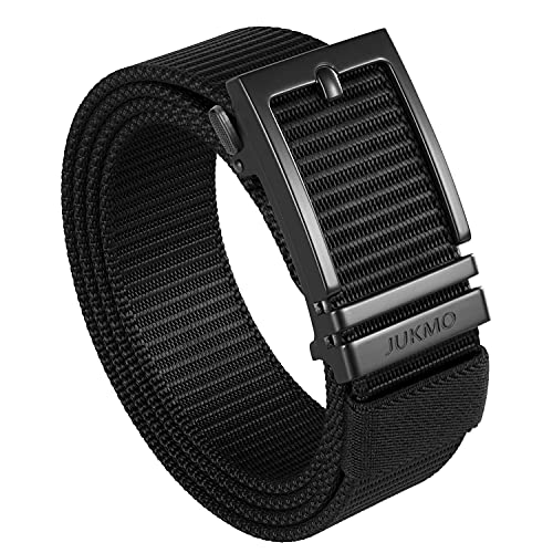 JUKMO Ratchet Golf Belt for Men. Nylon Web Tactical Belt with Automatic Slide Buckle - necksoother