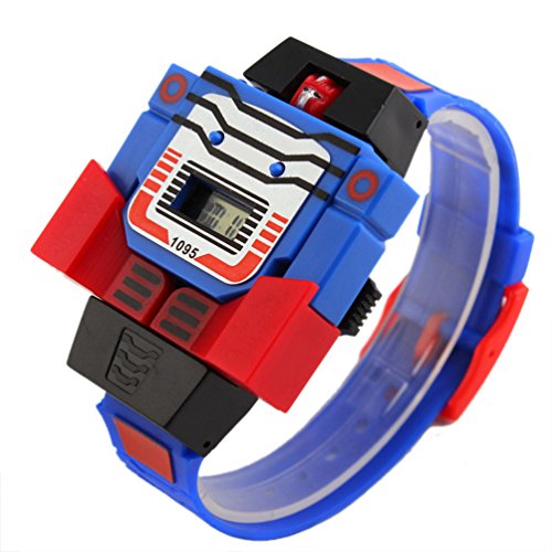 VIGOROSO Boys Girls Children Kids Digital Watch Transformers Bumblebee Cartoon Wristwatch Watch for Kids - Kids Gifts - necksoother
