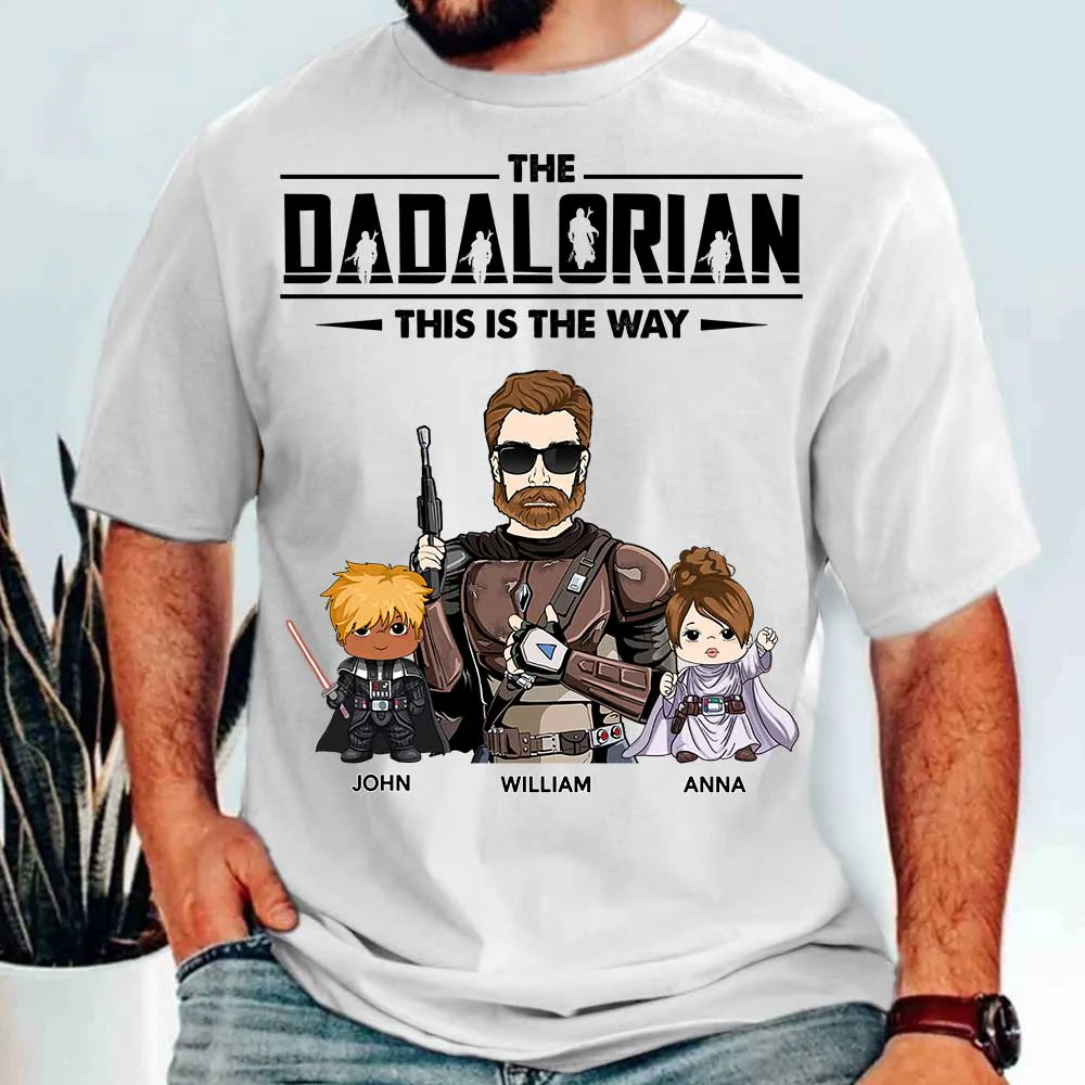 The Dadalorian This Is The Way Personalized Shirt Gift For Dad - Custom Nickname With Kids - necksoother