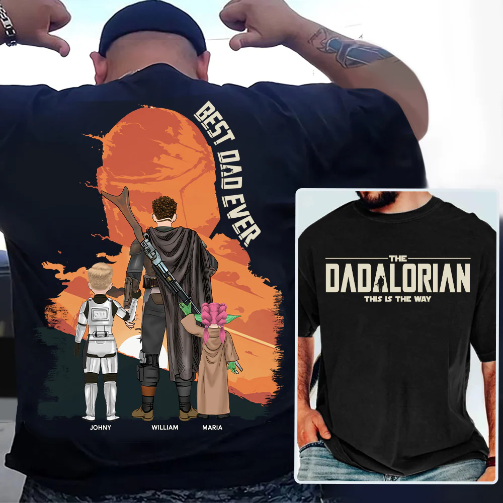Personalized Dadalorian Shirt - Best Dad Ever Gift - Custom Father's Day Present - necksoother