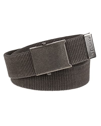 Columbia Unisex-Adult Military Web Belt-Adjustable One Size Cotton Strap and Metal Plaque Buckle - necksoother