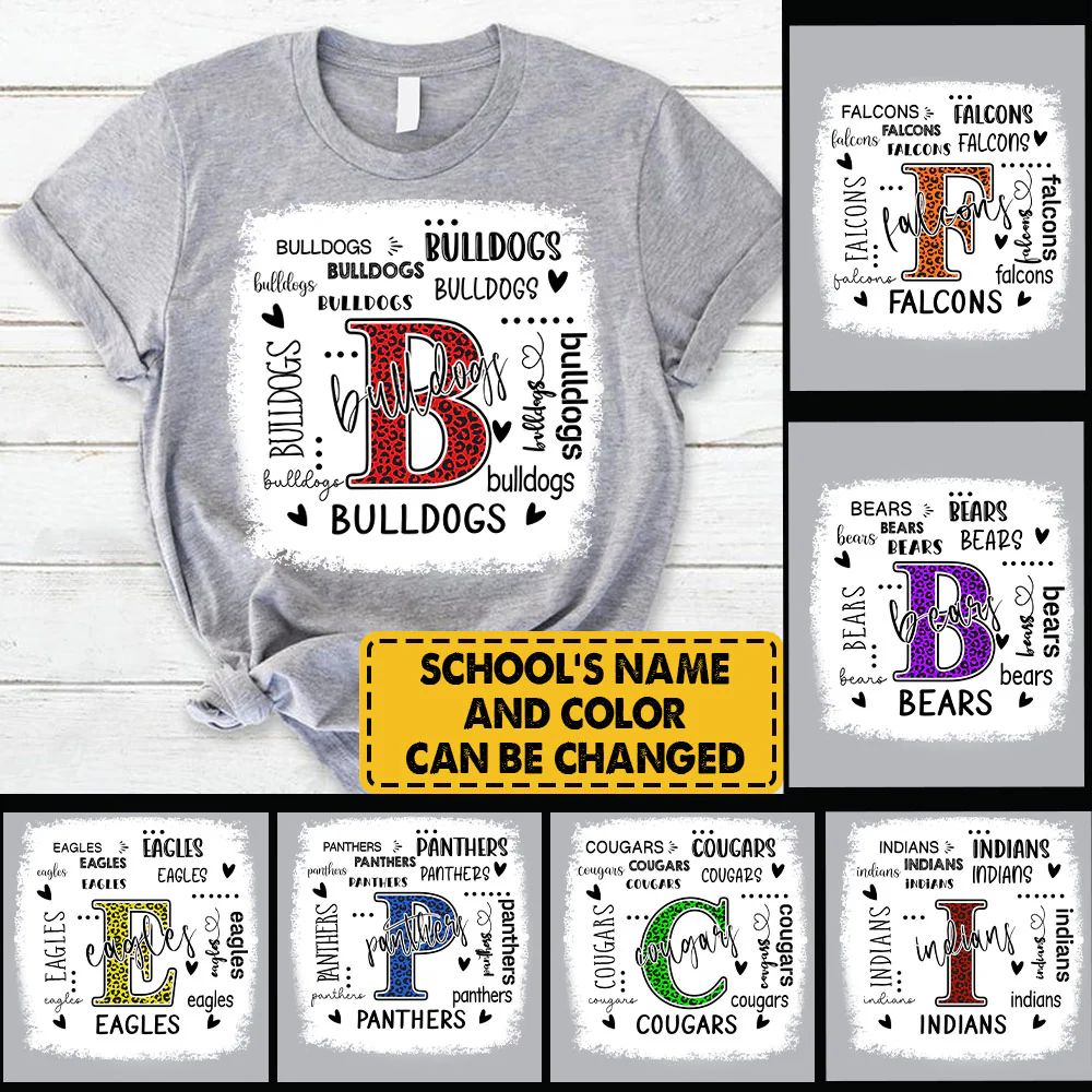 Personalized School Mascot Leopard Custom Name T-Shirt Teacher Appreciation Gift - necksoother