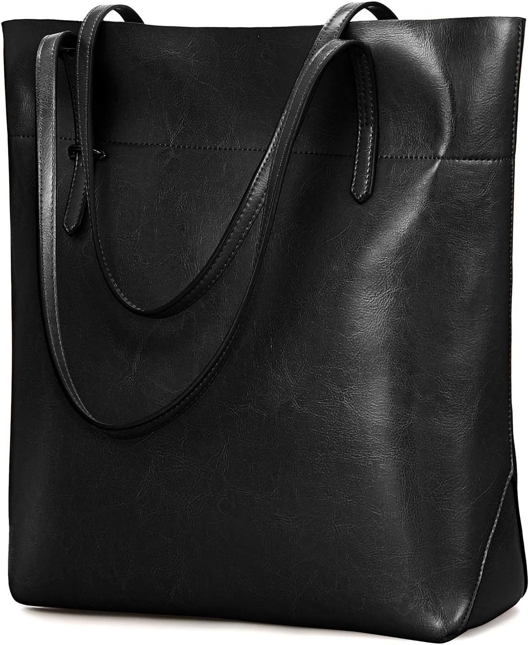 Kattee Vintage Genuine Leather Tote Shoulder Handbag for Woman with Adjustable Handles - necksoother