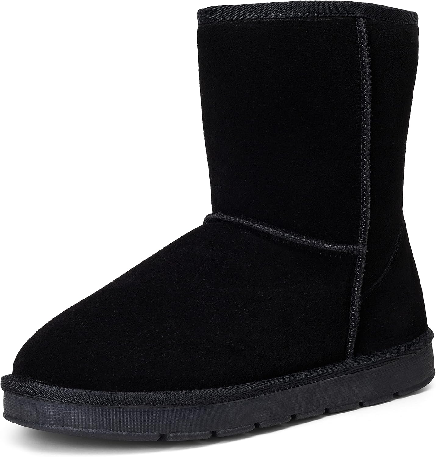 Jousen Men's Winter Boots Suede Snow Boot Leather Mid-calf Shoes Fur Lining - necksoother
