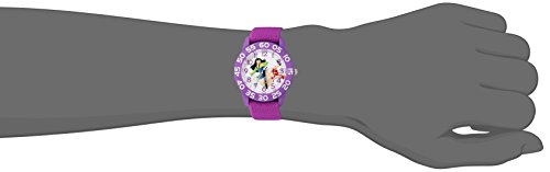 DISNEY Princess Kids' Plastic Time Teacher Analog Quartz Nylon Strap Watch - necksoother