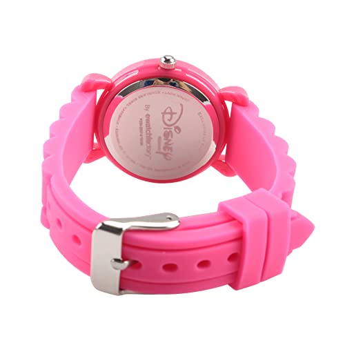 DISNEY Minnie Mouse Kids' Plastic Time Teacher Analog Quartz Silicone Strap Watch - necksoother