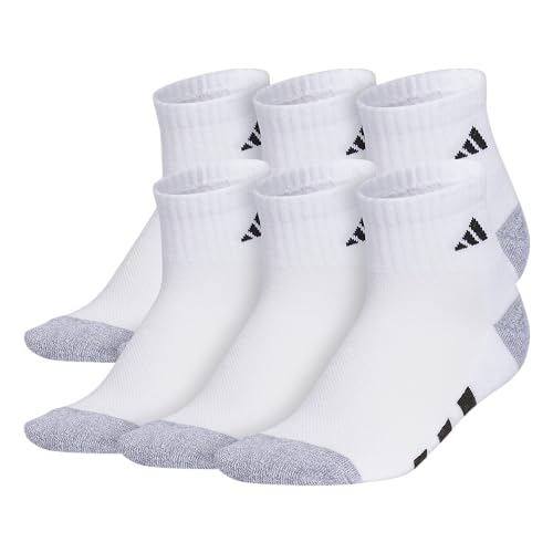 adidas Athletic Cushioned Quarter Socks (6-Pair) for Kids. Boys and Girls. Above The Ankle Fit. Durable Fabric - necksoother