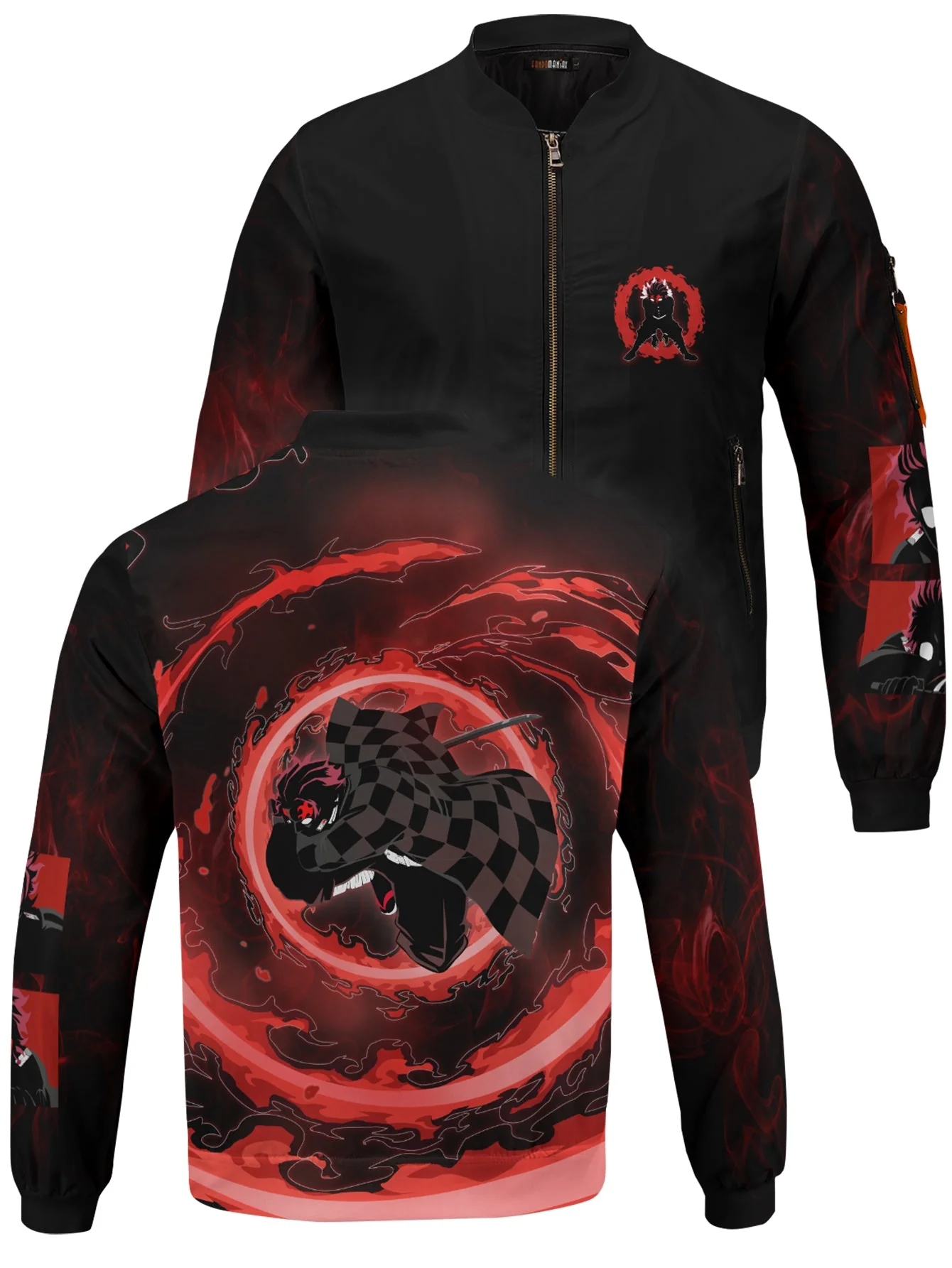 Red Tanjiro Bomber Jacket - necksoother