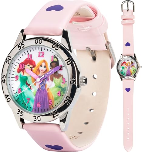 Disney Princess Time Teacher Watch for Kids �C Easy Analog Time Learning. Colorful Princess Design. Adjustable Strap - necksoother