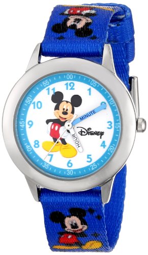 Disney Mickey Mouse Kids' Stainless Steel Time Teacher Analog Quartz Watch - necksoother