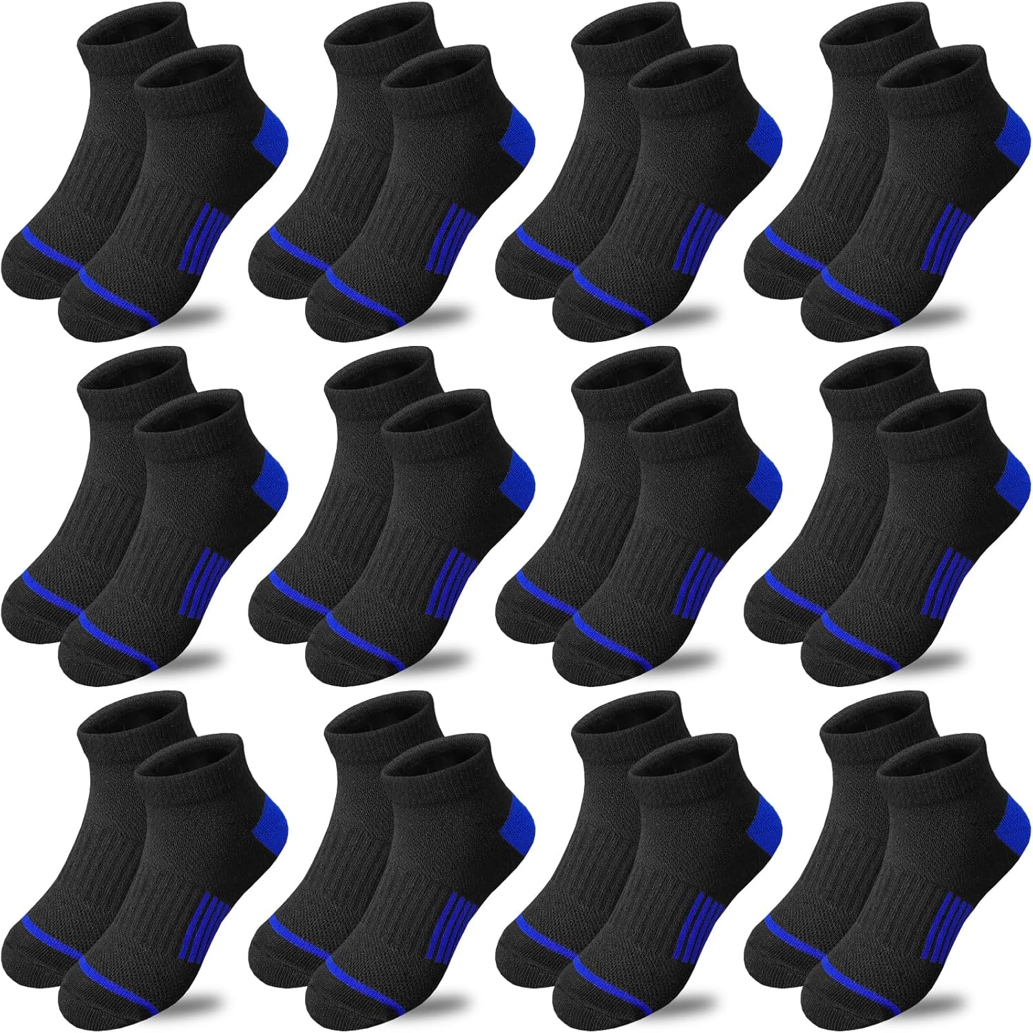 Bemeol Boy socks 12 Pairs kids Ankle Athletic Socks Low Cut Socks for Little Big Kids - necksoother