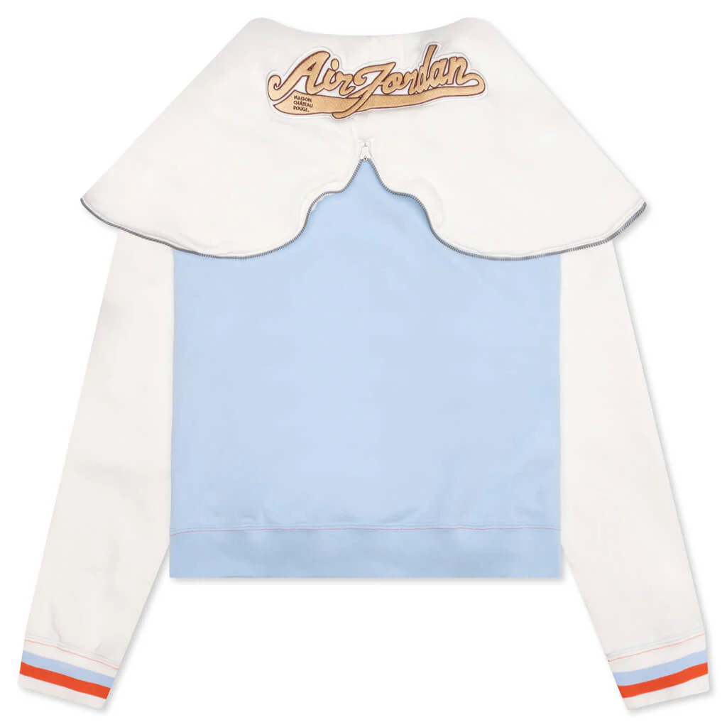 Jordan x Maison Chateau Rouge Women's Fleece Top - Celestine Blue/Sail - necksoother