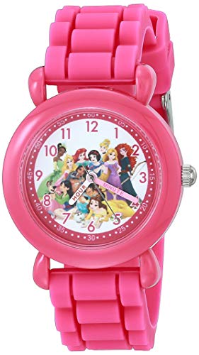 Disney Princess Kids' Plastic Time Teacher Analog Quartz Silicone Strap Watch - necksoother