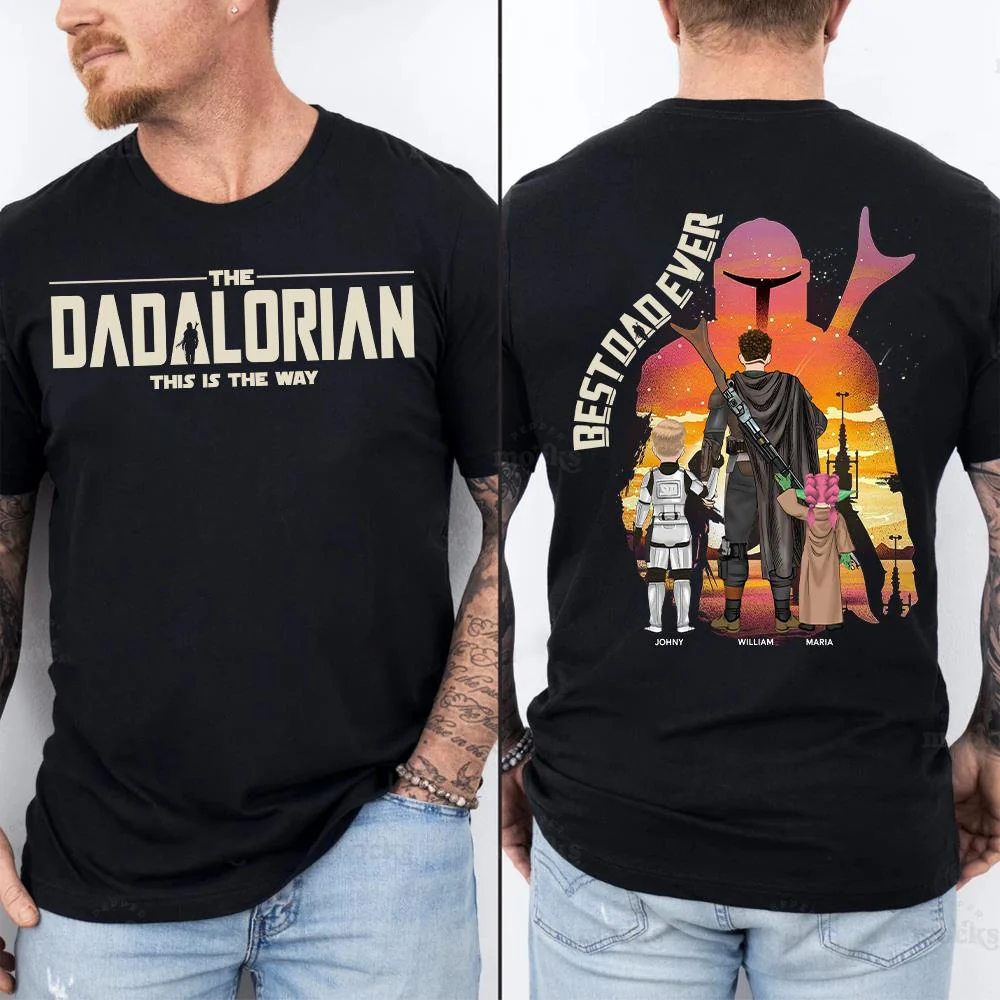 Best Dad Ever - The Dadalorian Personalized Shirt Gift For Dad - Custom Father's Day Gift Ver2 - necksoother