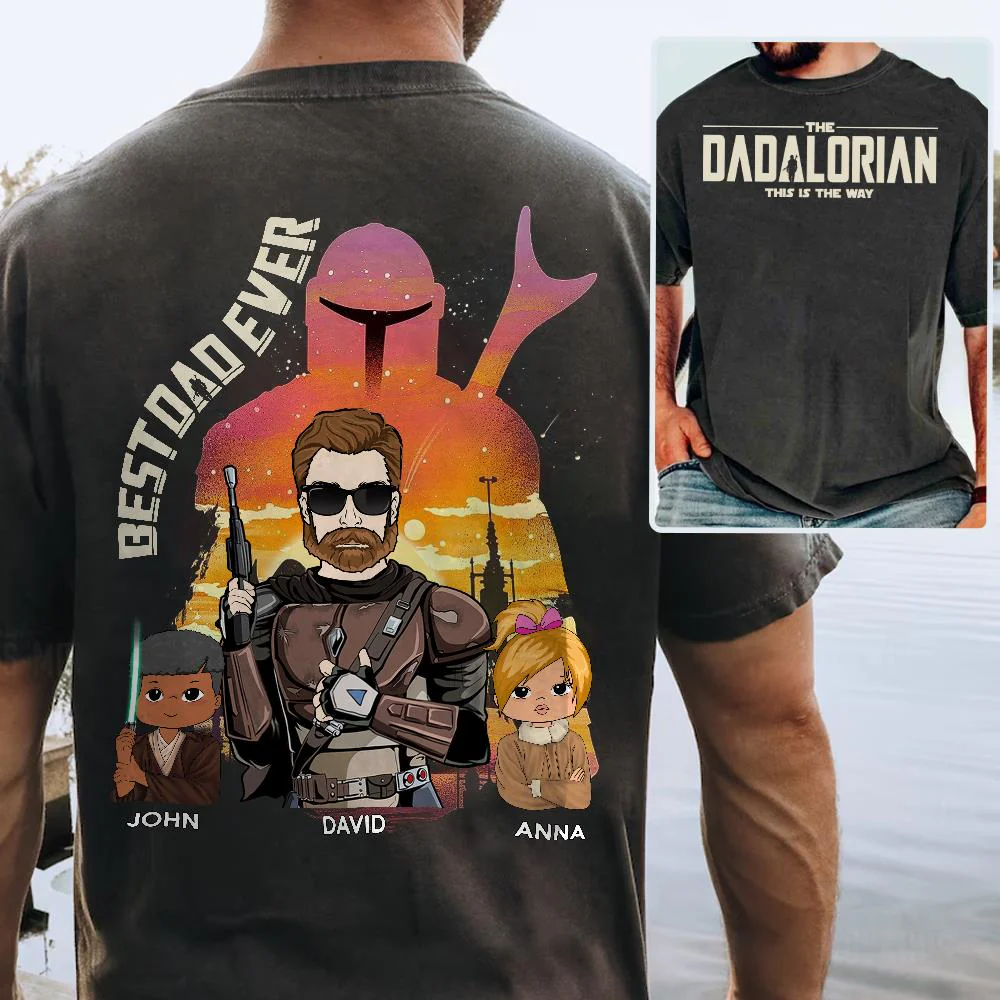 Best Dad Ever - The Dadalorian Personalized Shirt Gift For Dad - Custom Father's Day Gift Ver 2 - necksoother
