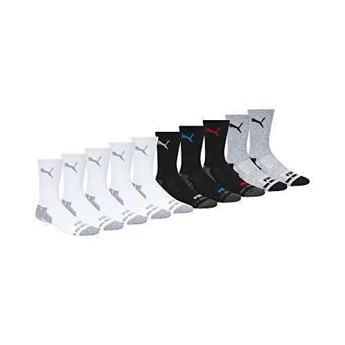 PUMA Boys' 10 Pack Crew Socks - necksoother