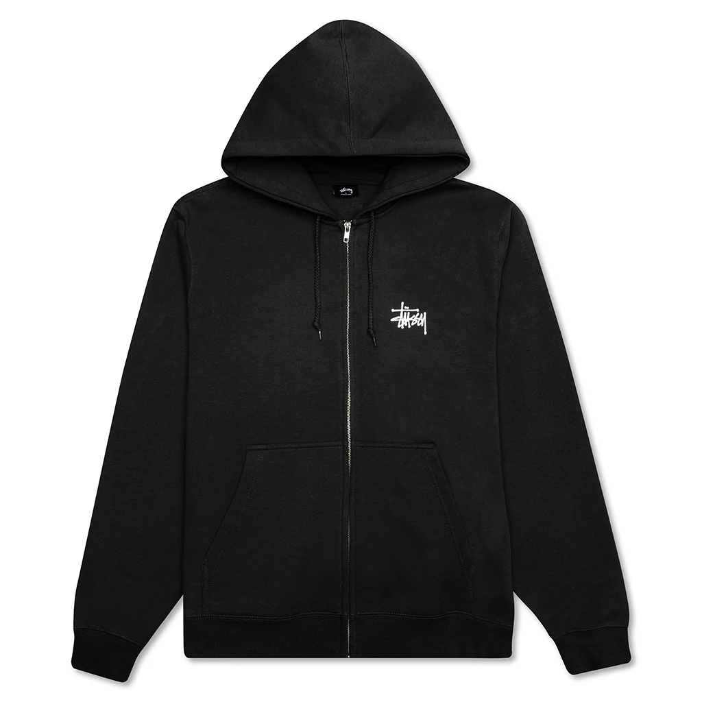 Basic Zip Hoodie - Black - necksoother