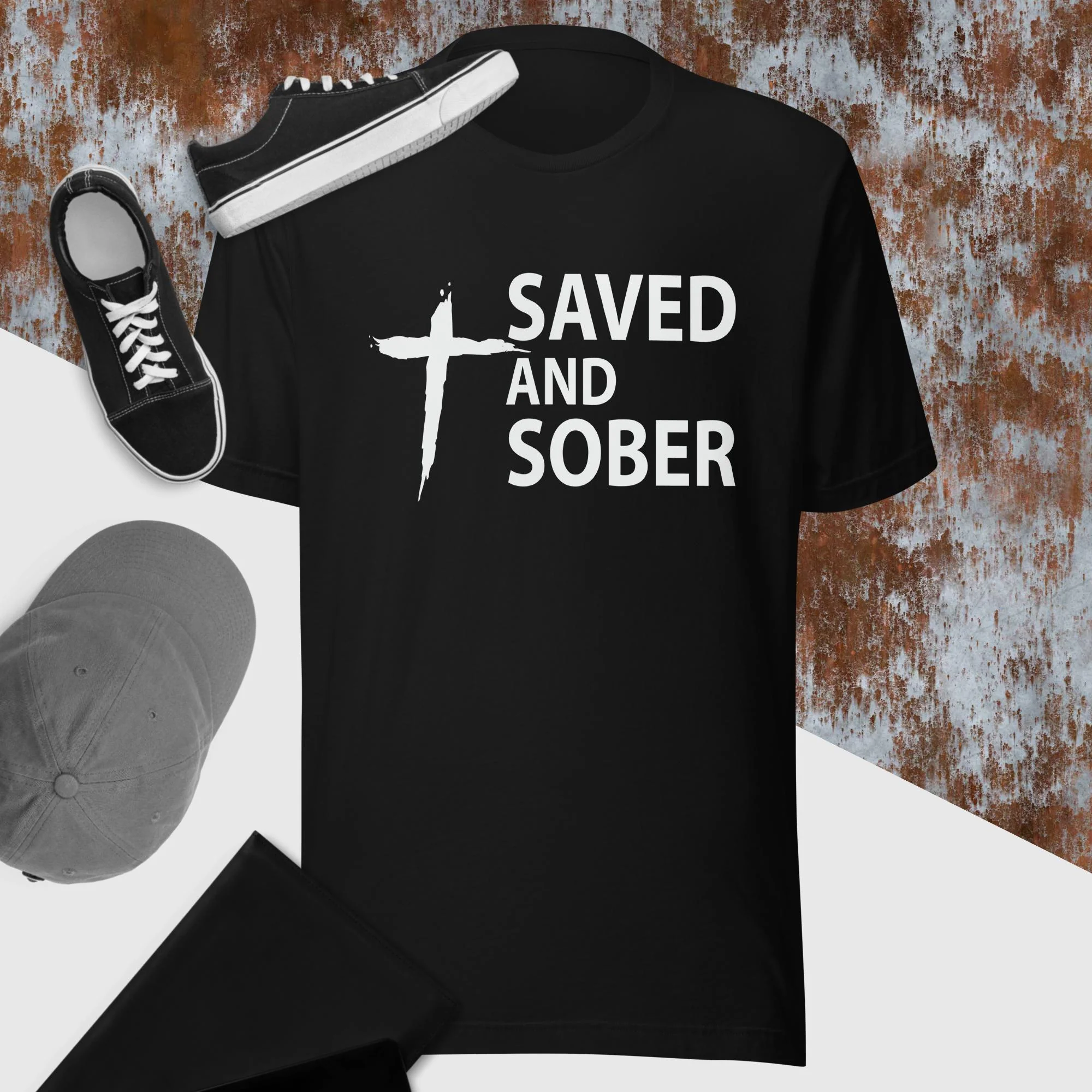 F&H Saved And Sober t-shirt - necksoother