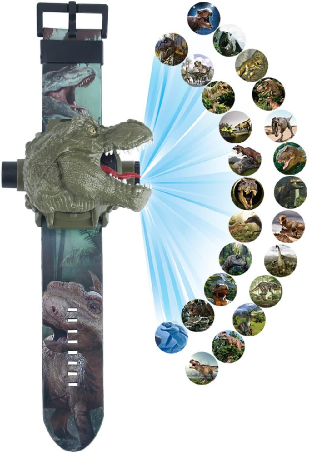 RAYCHY Dinosaur Watch Flashlight Projector Toys Animal Pattern Torch Educational Toys Gift - necksoother
