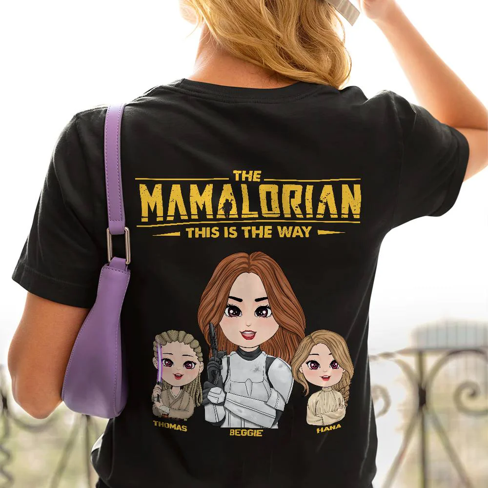 The Mamalorian This Is The Way Personalized Back Print Shirt Gift For Mom - Mother's Day Gift - necksoother
