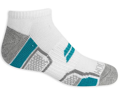 Fruit of the Loom Boys' 6 Pack No Show Eveyday Active Socks (Medium (Shoe Size: 9-2.5). White) - necksoother