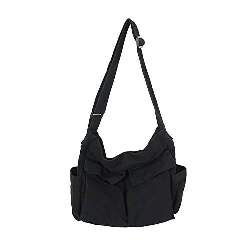 Canvas Crossbody Bag for Women Large Messenger Bags Travel Shoulder Bag Multi-pocket - necksoother