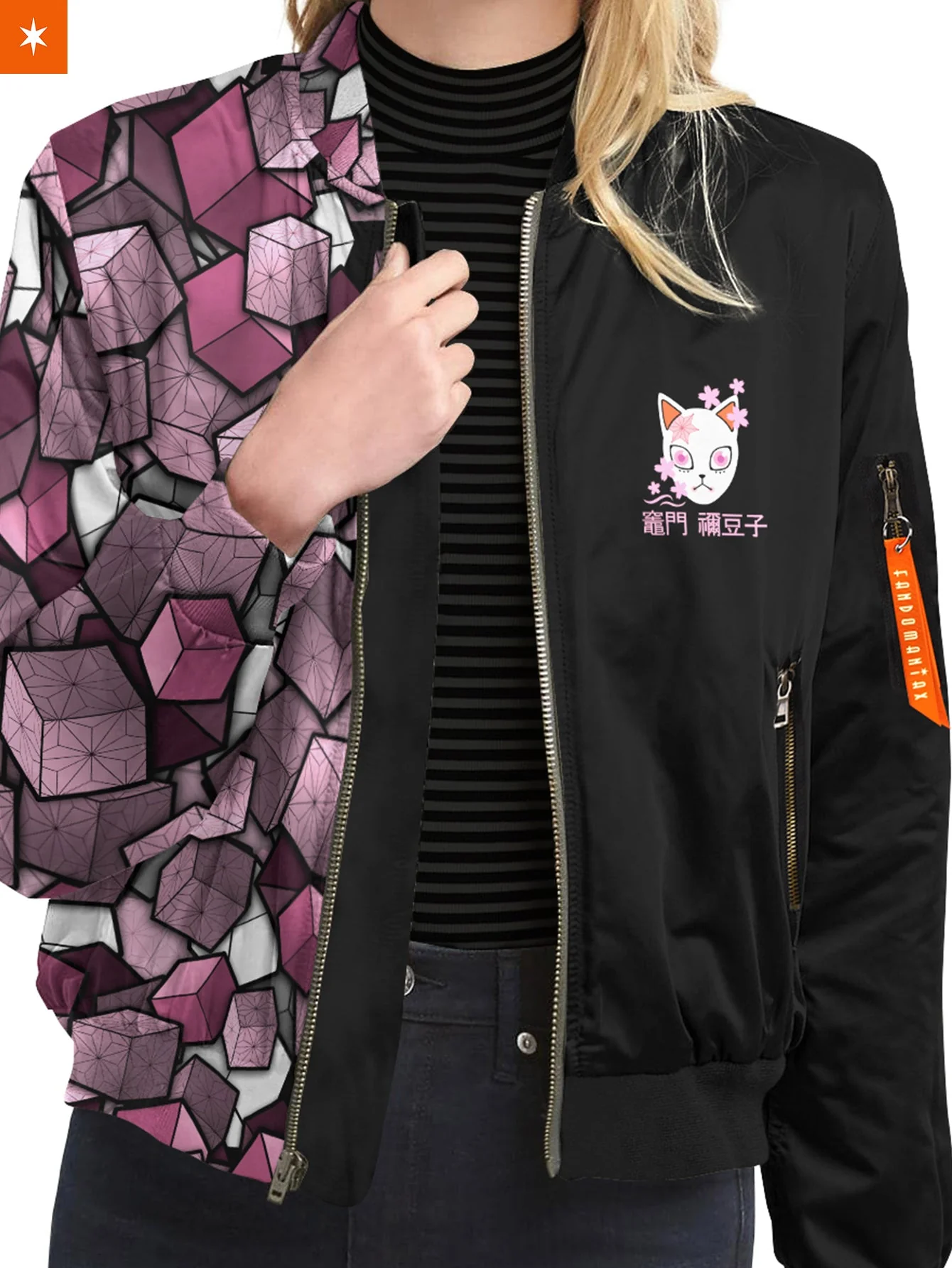 Nezuko Cube Bomber Jacket - necksoother