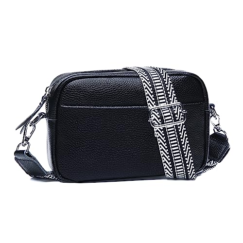 Small Crossbody Bags for Women Genuine Leather. Guitar Strap Shoulder Handbag Purse Camera Bag with Rfid Card Slots - necksoother
