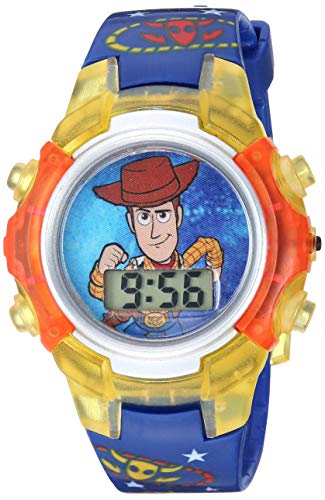 Accutime Disney Pixar Toy Story Woody LCD Quartz Digital Blue Watch for Boys. Girls and Toddlers (Model: TYM4030) - necksoother