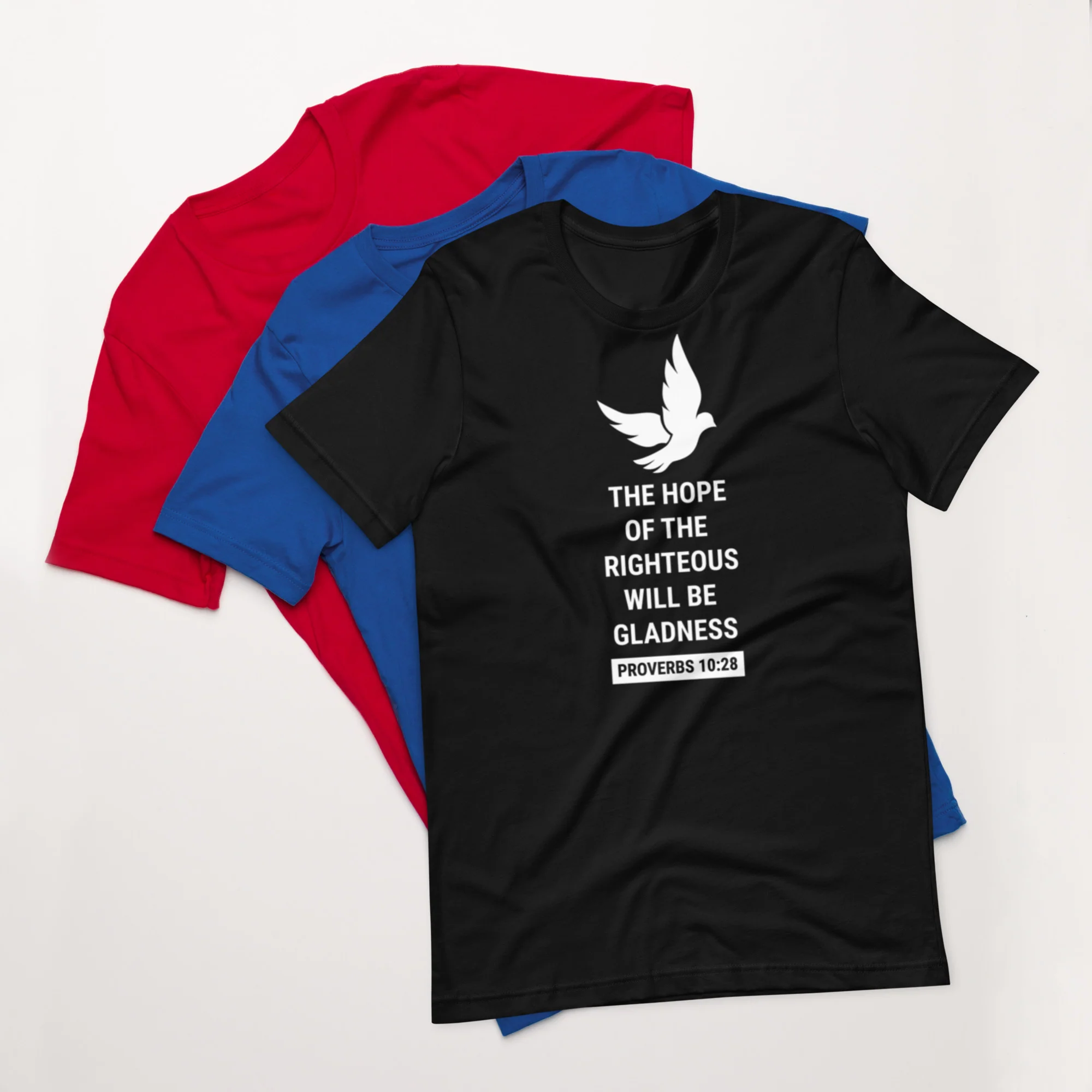 F&H Christian The Hope of Righteous Will be Gladness Proverbs 10:28 Mens T-shirt - necksoother