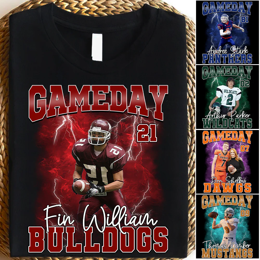 Football Game Day Personalized Shirt Custom Photo Vintage Football Shirt Gift For Football Player - necksoother