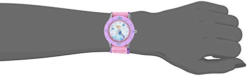 Disney Princess Kids' Bezel Stainless Steel Time Teacher Analog Nylon Strap Watch - necksoother