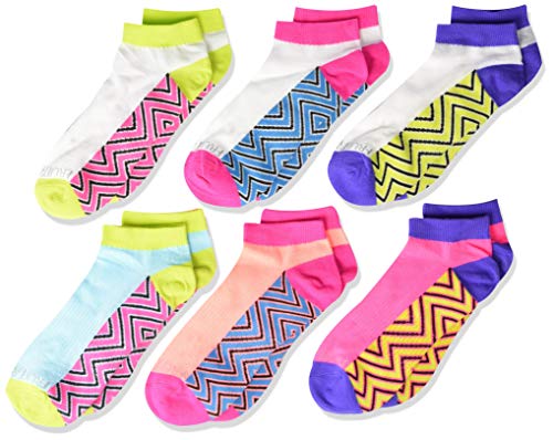 Fruit of the Loom Girls' Big Everyday Active Low Cut Socks with Arch Support 6 Pair - necksoother
