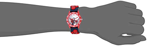 Marvel Spider-Man Boys' Red Plastic Time Teacher Watch. Spider-Man 3D Strap. WMA000409 - necksoother