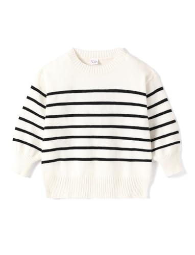 PATPAT Girls Sweater Crewneck Stripe Pull Over Casual Oversized Long Sleeve Top Clothes 6-12 Years - necksoother
