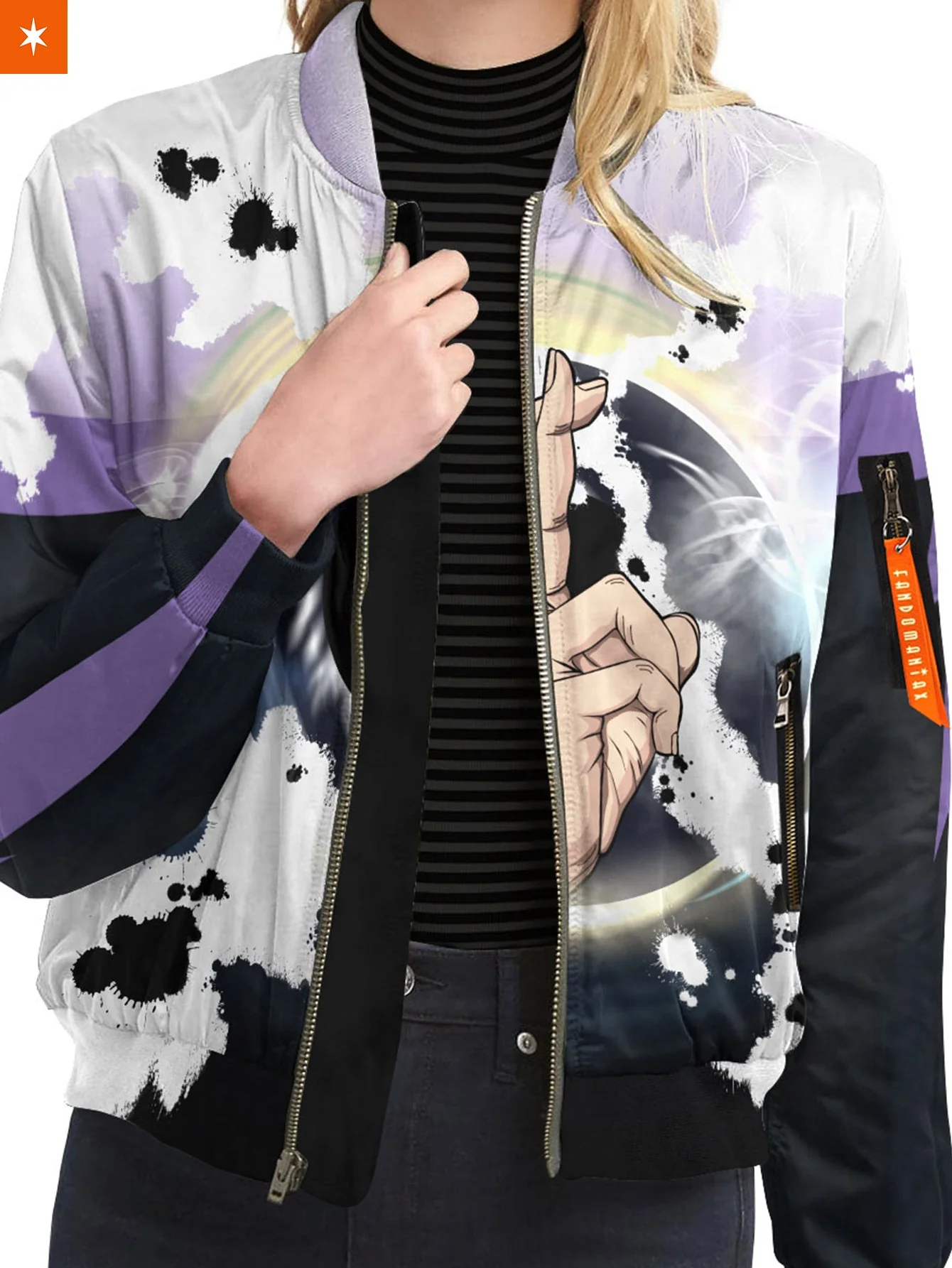 Gojo Cursed Eyes Bomber Jacket - necksoother